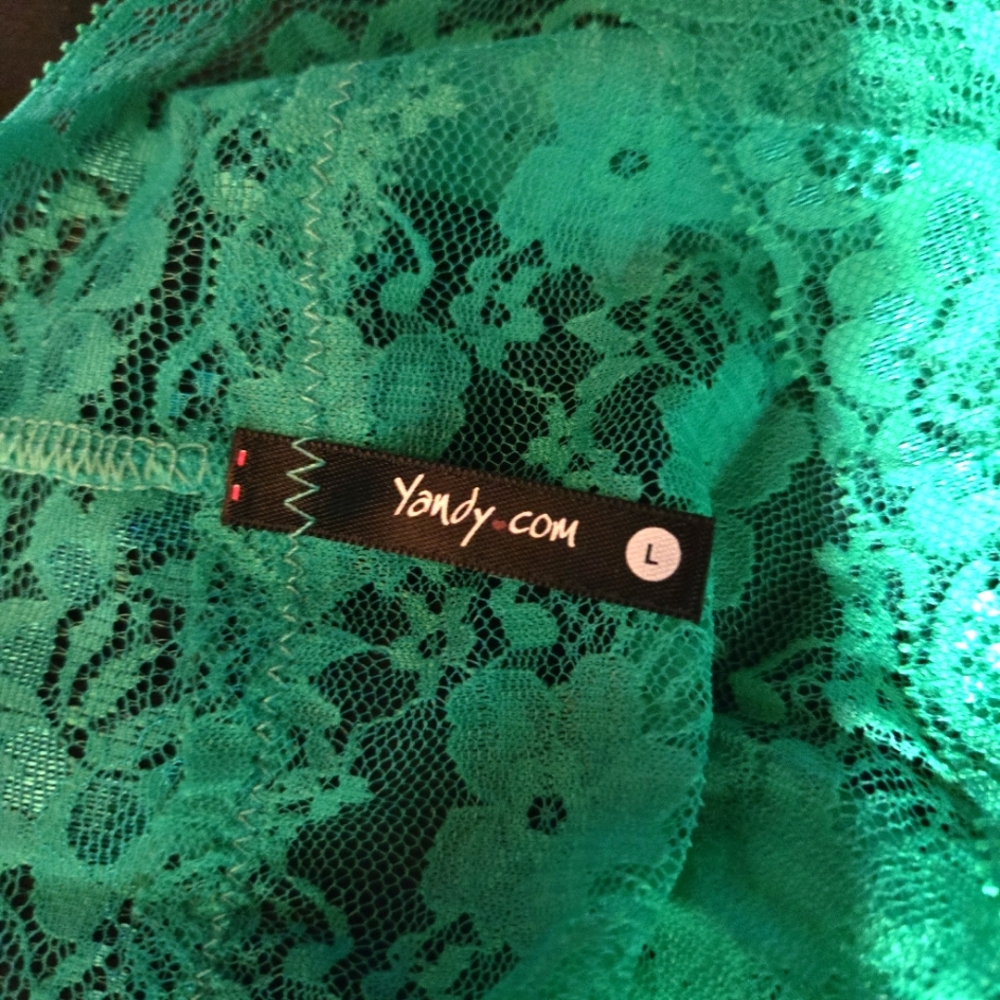 2/$23 - YANDY, GREEN LACE PANTIES. NEW